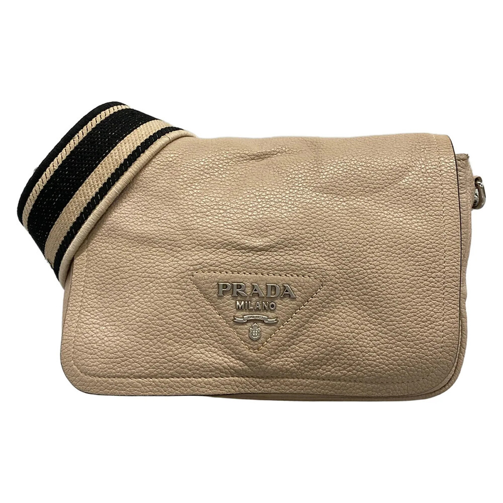 Prada Beige Leather Shoulder Bag #341852P11B